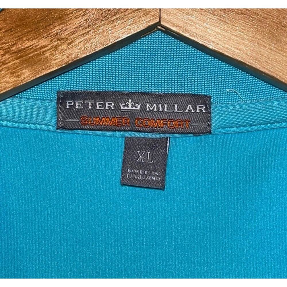 Peter Millar Tiffany & Co Summer Comfort Polo Shirt XL Blue Golf Logo Rare - Picture 9 of 13